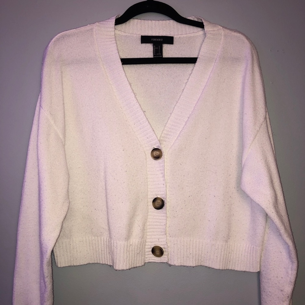 cropped button up sweater
